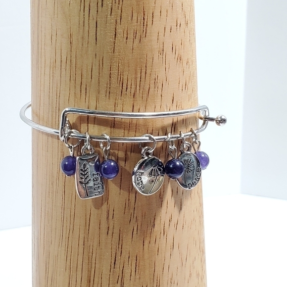 Growing strong bangle bracelet silvertone Faith Hope Peace - Picture 5 of 8